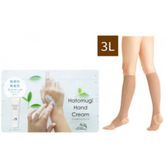 レッグシェイパー(ベージュ・3Lサイズ)＆ハンドクリームセット