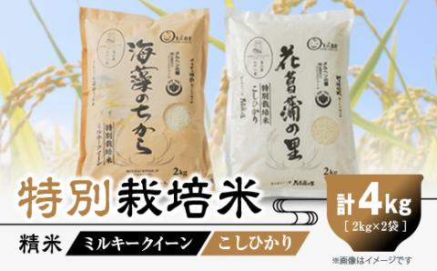 特別栽培米4kg(精米/ミルキークイーン・コシヒカリ 各2kg)