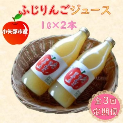 【2ヵ月毎定期便】丸ごとサンふじりんごジュース　1L×2本全3回