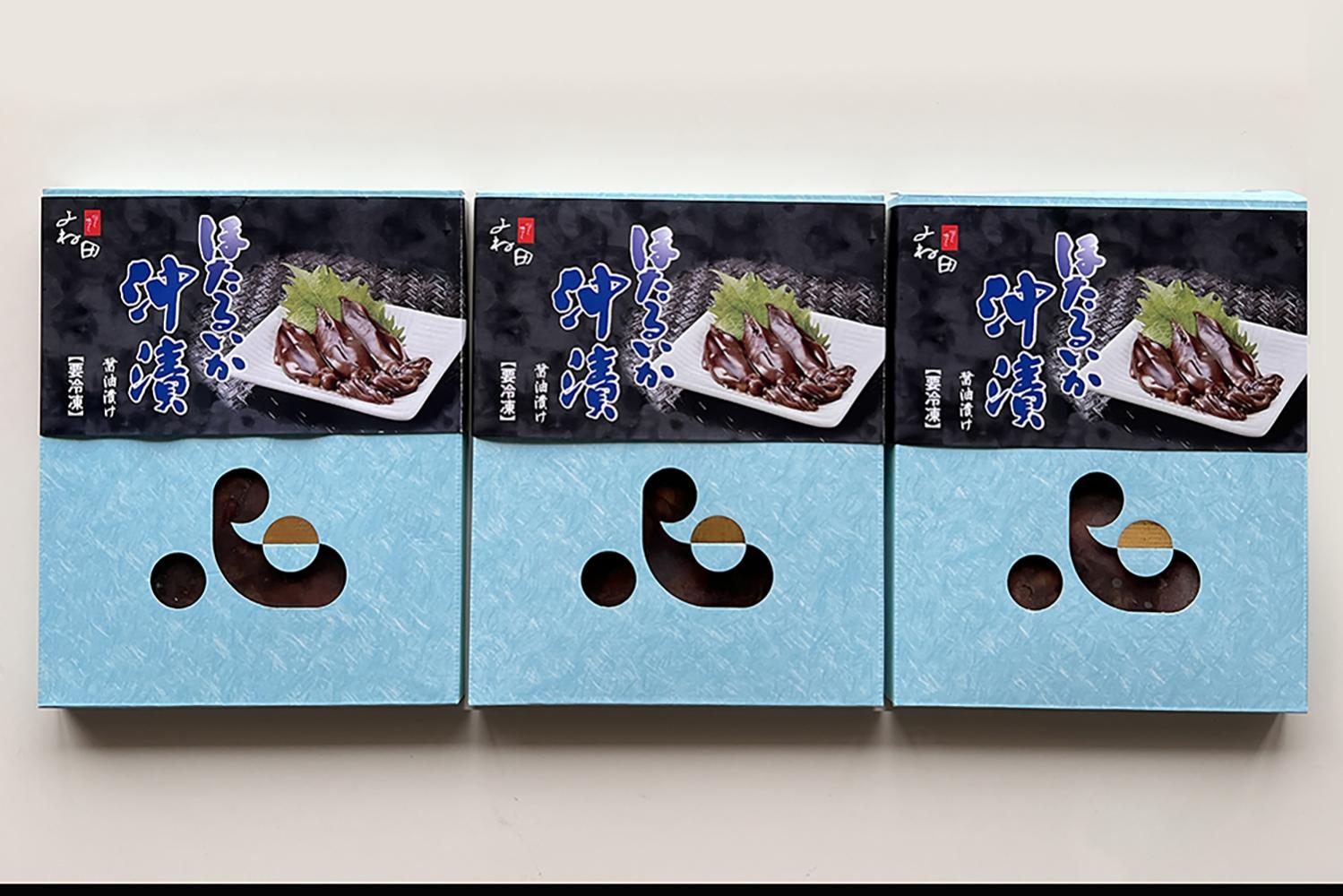 ほたるいかの沖漬け　90ｇ×3　竜宮のつかいホタルイカの醤油漬け