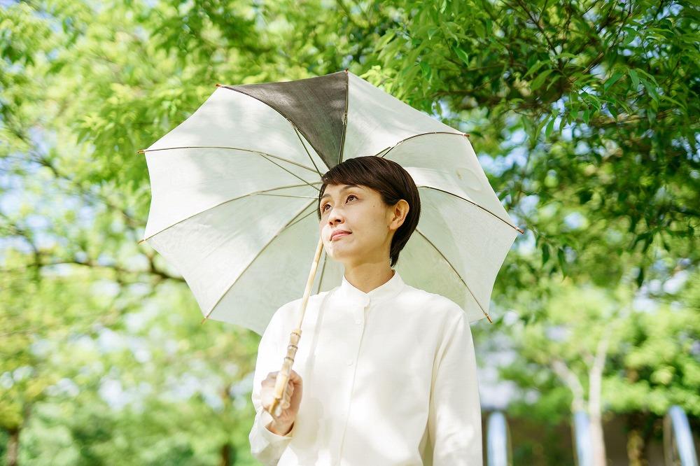 しけ絹の日傘（生成り色）