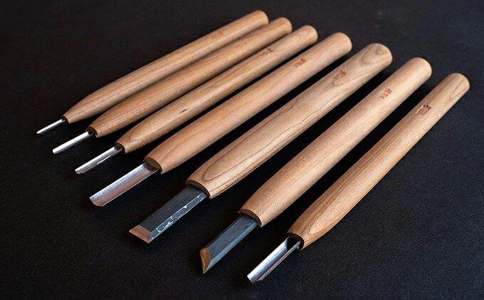 三四郎(R)彫刻刀5本セット　専用桐箱入り 5本セット