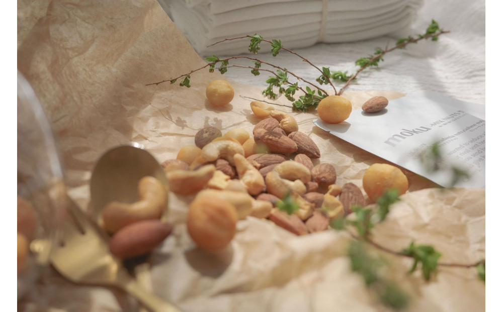 moku-燻製ミックスナッツ（27g×5袋）｜桜で燻す香り広がるプレミアム燻製ナッツ