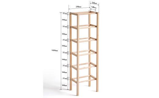 シンプル＆リーズナブルな天然木シューズラック「シューズラックスリム6段」　NA
