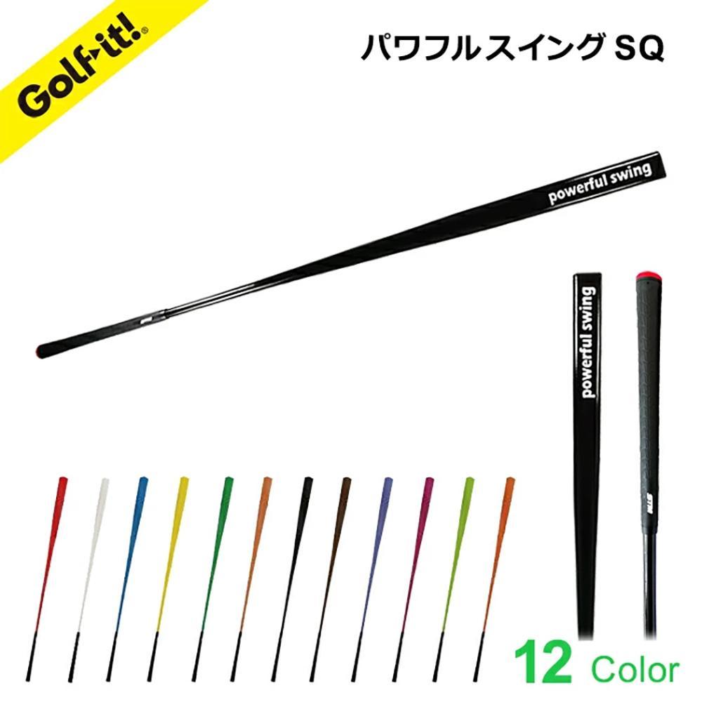 【レッド】パワフルスイングSQ（スクエア）グリップ付バット型 ドライバー アイアン スウィング ウォーミングアップ ウォームアップ ゴルフ スイング練習器具 バット ロンウッド ライト LITE M-633 レッド
