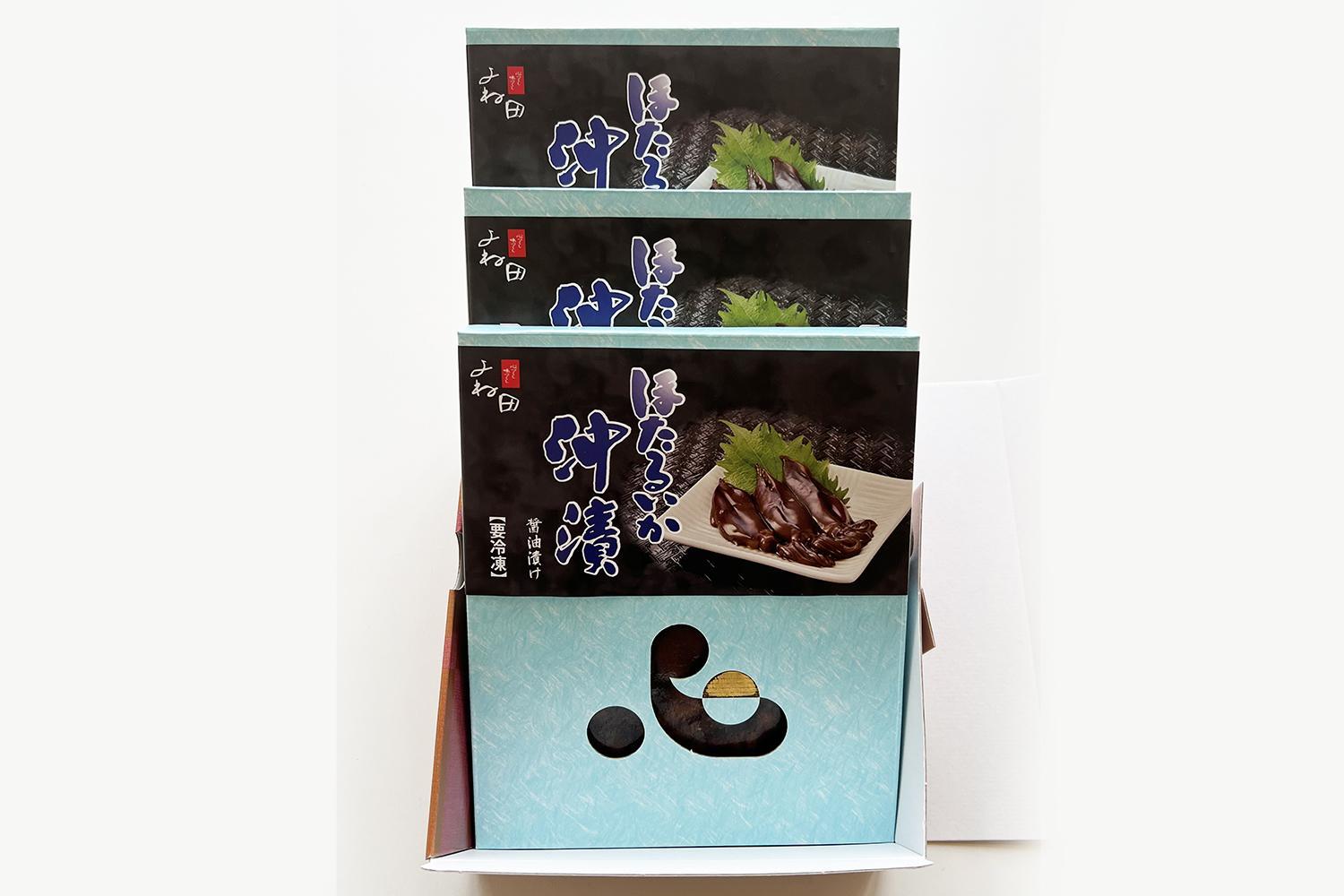 ほたるいかの沖漬け　90ｇ×3　竜宮のつかいホタルイカの醤油漬け