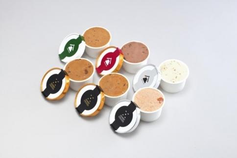 南砺市の郷土の味「干柿・あんぽ柿」とウイスキーのアイス＆里山のオーベルジュアイス（５種６個）