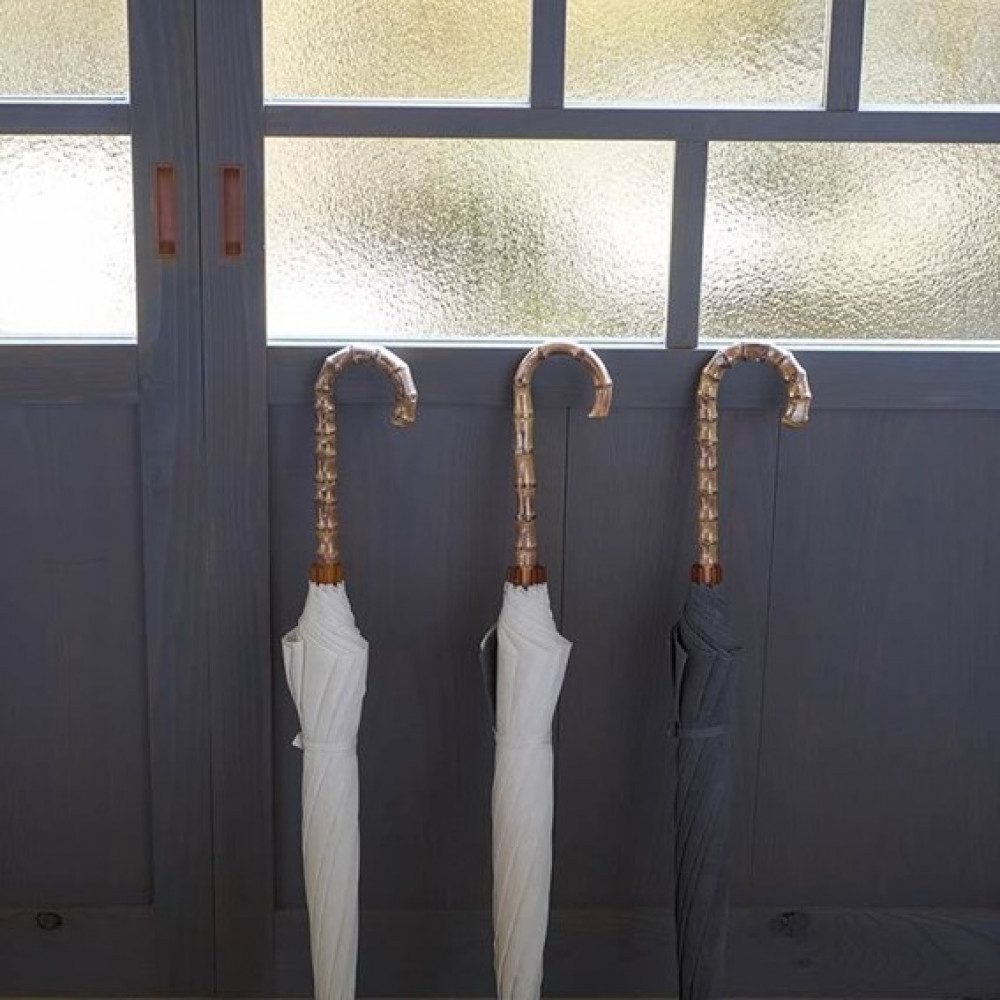 【南砺市】松井機業「城端しけ絹」しけ絹の日傘（麻炭1/9）◆受注生産 ご注文後2〜3ヶ月