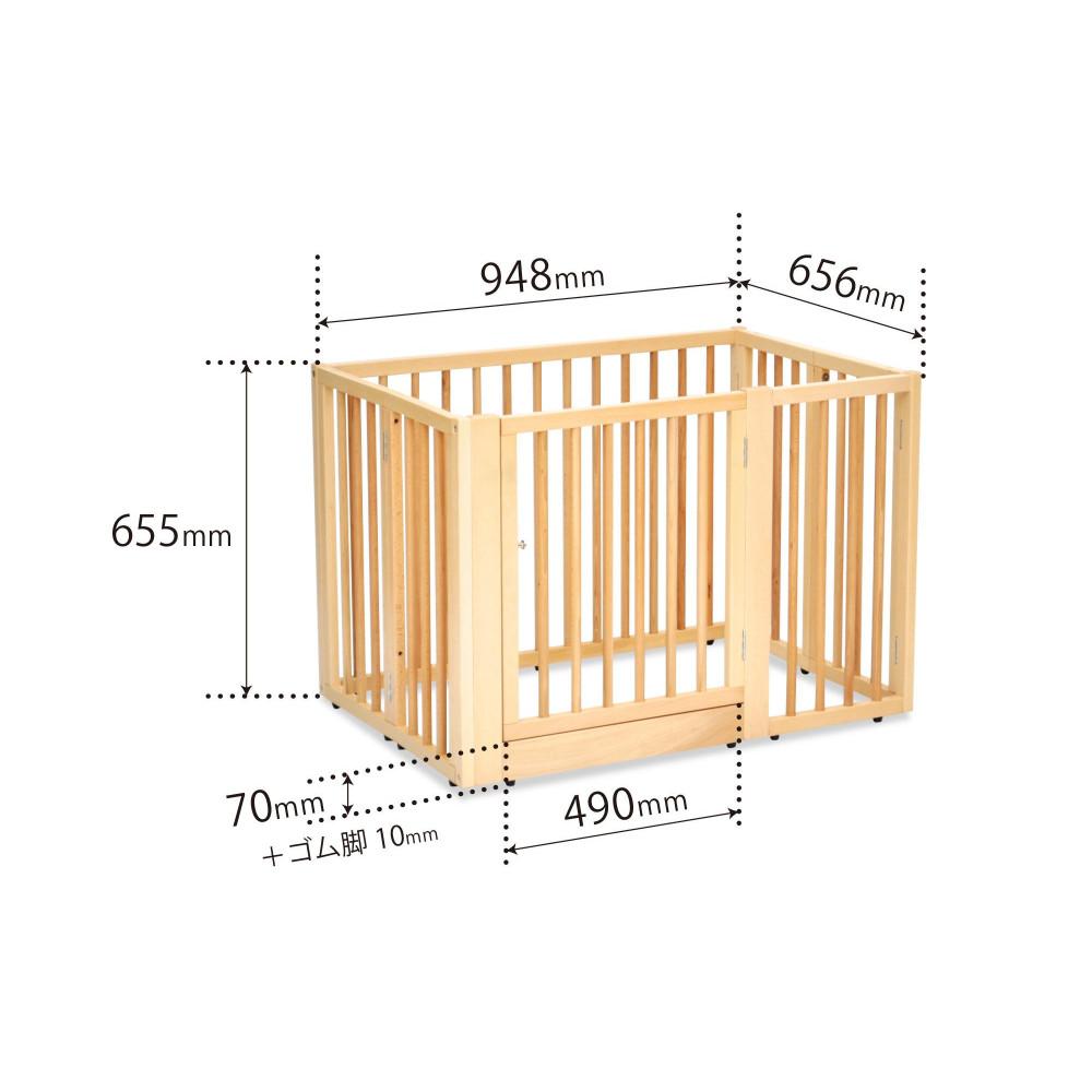 「木製ワンタッチペットサークル（Sサイズ）」ナチュラル Sサイズ