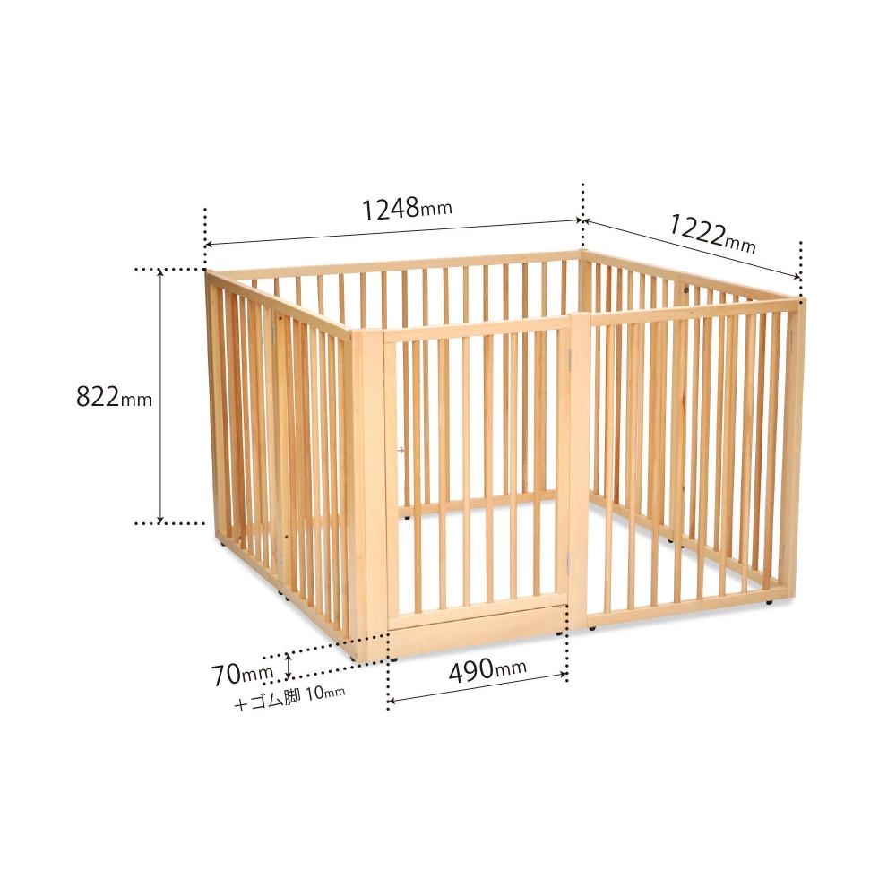「木製ワンタッチペットサークル（LLサイズ）ハイタイプ」ナチュラル ハイタイプ　LLサイズ