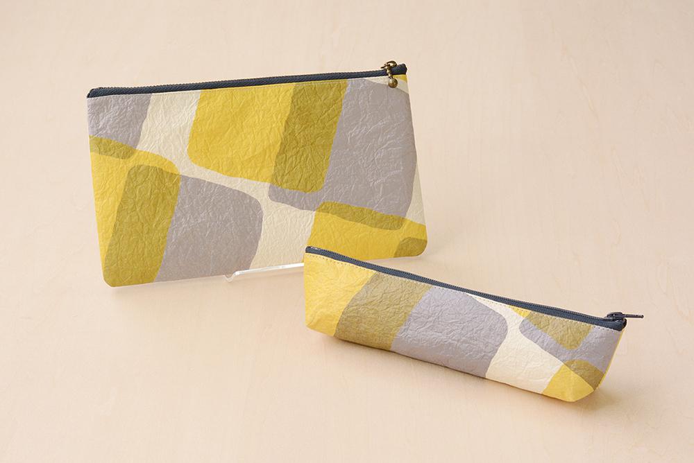 五箇山産和紙ポーチ・ペンケースセット（イエロー） イエロー