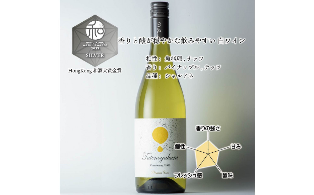 立野原 シャルドネ 2022 ワイナリー風景ポチ袋5枚セット付き