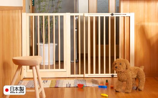 簡単設置　伸縮式木製ペットゲート扉付き「DX」NA 【DX】