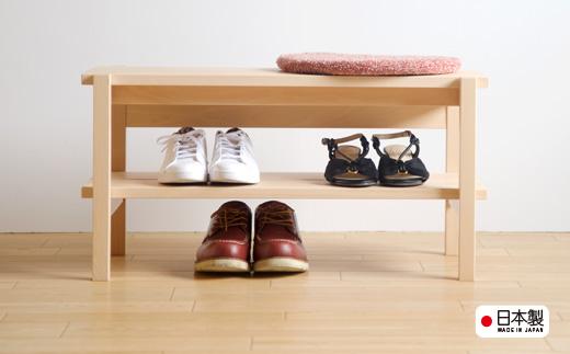 ベンチとしても活用できる天然木の玄関収納家具「ベンチシェルフ」NA 「ベンチシェルフ」