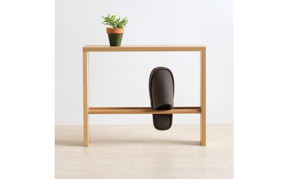 木製「天板付き スリッパラック【１段】ナチュラル」 天板付き【１段】