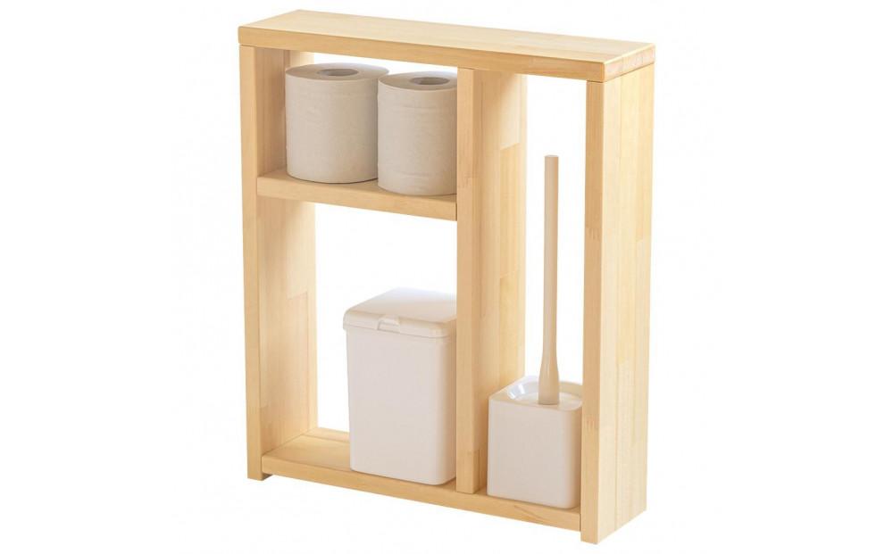 木製「トイレラック【ワイド】ナチュラル」 ナチュラル 【ワイド】
