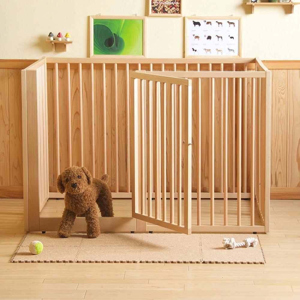 「木製ワンタッチペットサークル（Lサイズ）ハイタイプ」ナチュラル ハイタイプ　Lサイズ