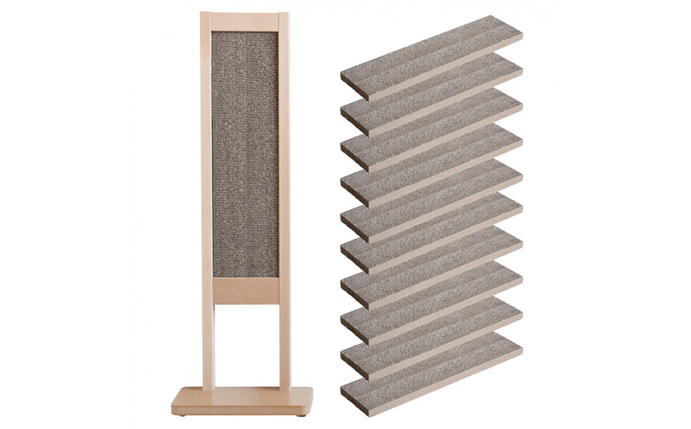 「木製 爪とぎスタンド＋交換用ダンボール10枚」