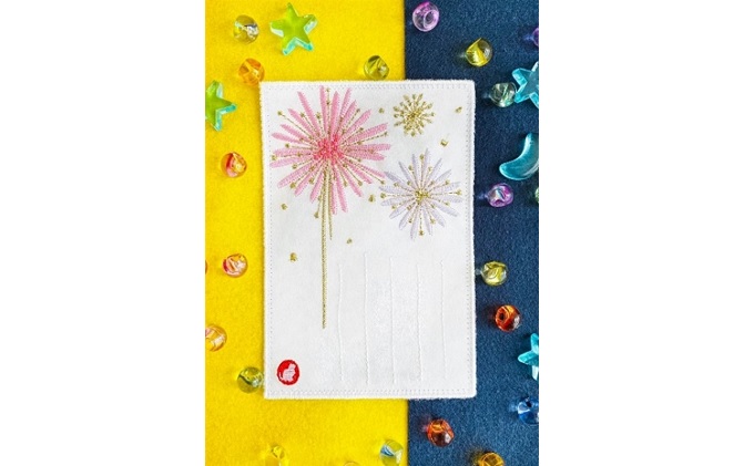 刺しゅうで作った　うれしっしゅの絵葉書　夏　3種3枚セット