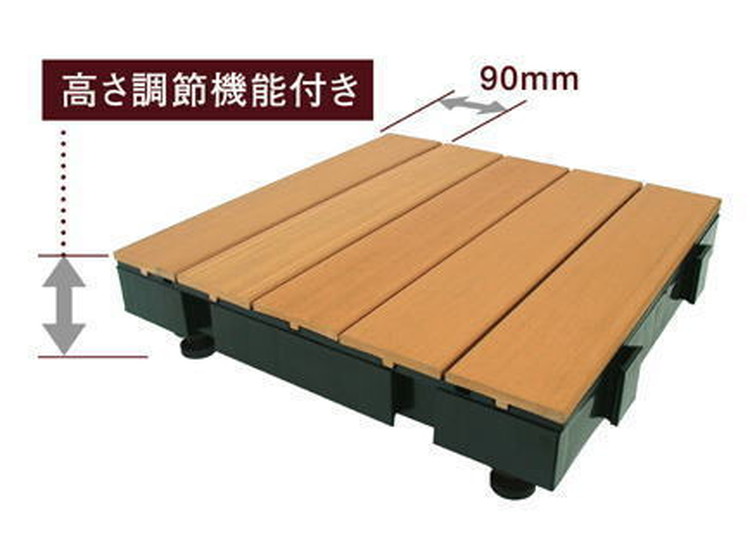 【ウッドデッキ】デッキオ90（450mm×1800mm）チェリーダーク/ベランダ バルコニー DIY アウトドア