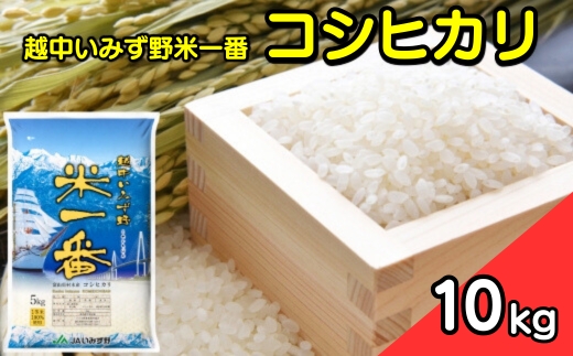 【R7年度産米】越中いみず野米一番 10kg（コシヒカリ）｜米 お米 令和7年産米 ブランド米 銘柄米 等級検査 1等米 こめ 10キロ 送風乾燥 色彩選別 低温貯蔵 白米 小分け 送料無料 富山県産 射水市産 ※2025年9月中旬～2026年8月下旬頃に順次発送予定
