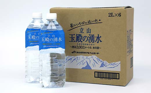【星にいちばん近い水3003】立山玉殿の湧水 2L×6本 立山貫光ターミナル水 2l 2リットル 軟水 ミネラル 湧水 長期保存 備蓄 立山黒部 富山県 立山町 F6T-094