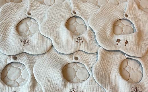 ベビー用品 もくもくスタイ お任せ5枚 セット yuzukinari ベビースタイ スタイ かわいい 出産祝い 手作り ハンドメイド 男女兼用 国産 富山県 立山町 F6T-327