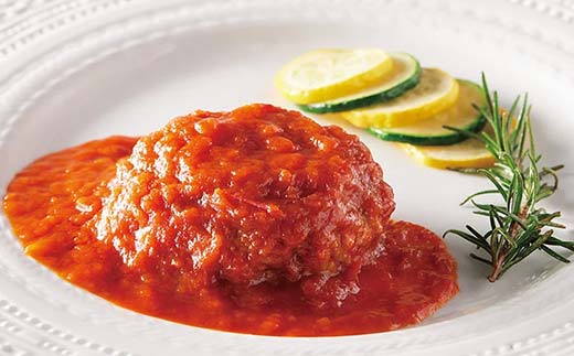 食卓を贅沢に！和牛100％ハンバーグ ～トマトソース～ 20個 牛肉 100％ 温めるだけ 濃厚 さっぱり 簡単 肉汁 ジューシー 旨み ご飯 特製トマトソース パスタ バゲット  F6T-607