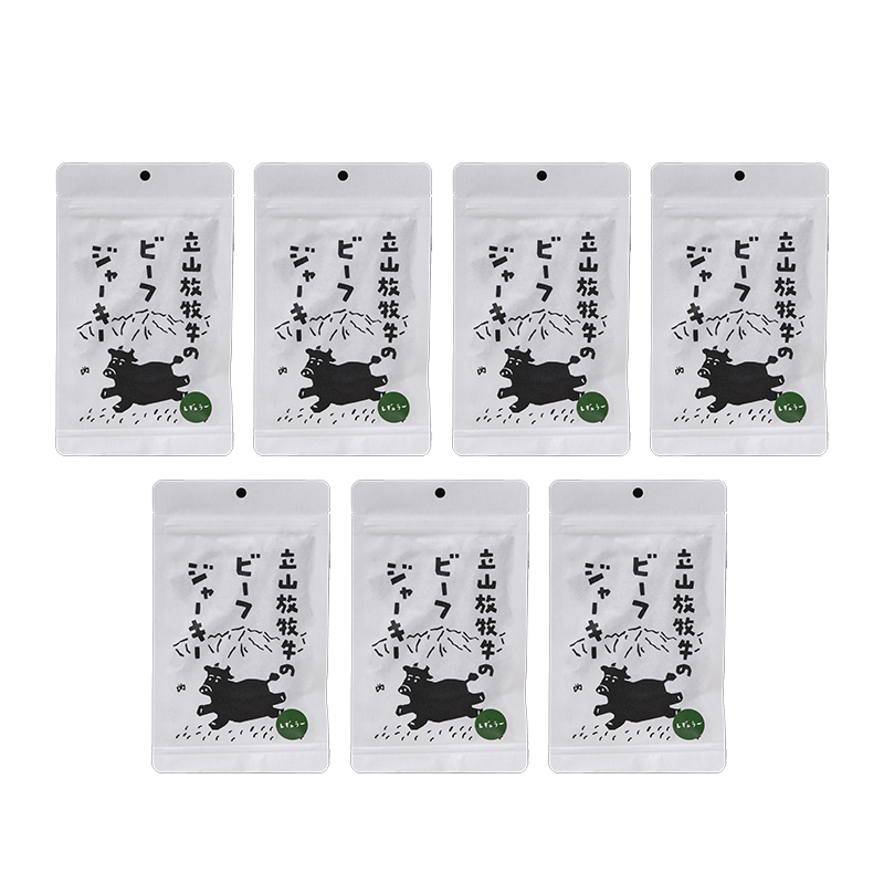 立山放牧牛のビーフジャーキー（7個） カシワファーム 牛肉 立山放牧牛 ビーフジャーキー おつまみ おやつ 携行食 富山県 立山町 F6T-548