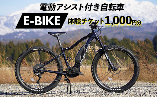 電動アシスト付き 自転車 E-BIKE 体験 チケット 1000円分 立山町観光協会 商品券 利用券 観光 レジャー サイクリング レンタサイクル  モンベル 電動自転車 マウンテンバイク 富山県 立山町 F6T-159: 立山町ANAのふるさと納税