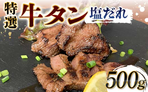 特選！牛タン塩だれ 500g 焼肉 極上 牛タン 特製 塩 柔らか フライパン ホットプレート 手軽 家庭 贅沢 つまみ パーティー ジューシー 香ばしい  F6T-568