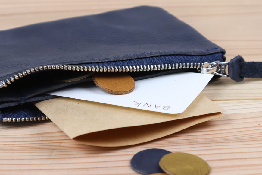 おさいふポーチ ネイビー [アトリエSASSA 富山県 朝日町 34310067]