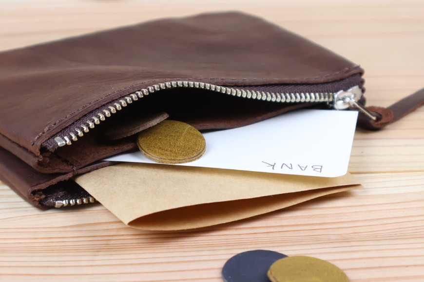 おさいふポーチ ブラウン [アトリエSASSA 富山県 朝日町 34310069]