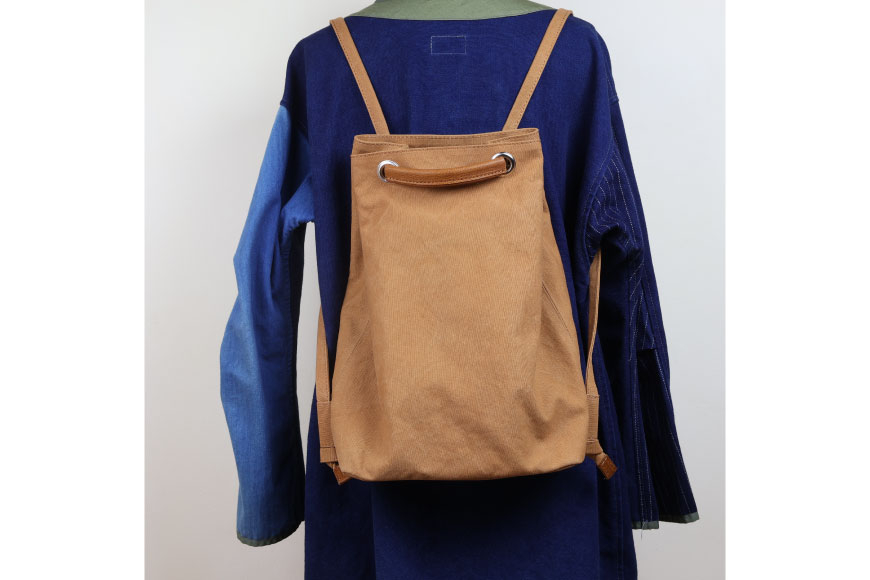 リュック キャメル [アトリエSASSA 富山県 朝日町 34310398-cm] リュックサック 大容量 帆布 革 おしゃれ 手作り シンプル レザー