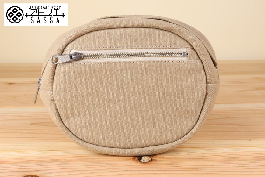 ボディバッグ エッグ [アトリエSASSA 富山県 朝日町 34310572-gb] ボディバッグ 鞄 かばん カバン 帆布 革 おしゃれ 手作り シンプル レザー