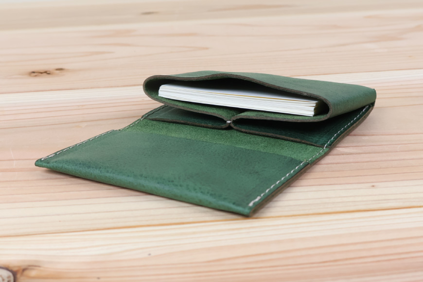 名刺入れ [アトリエSASSA 富山県 朝日町 34310573-gr] 名刺 めいし 名刺入 カードケース 革 牛革 国産 レザー手作り カードホルダー シンプル