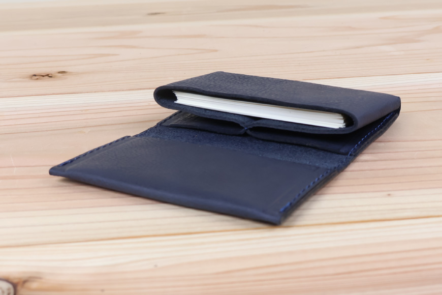 名刺入れ [アトリエSASSA 富山県 朝日町 34310573-nv] 名刺 めいし 名刺入 カードケース 革 牛革 国産 レザー手作り カードホルダー シンプル