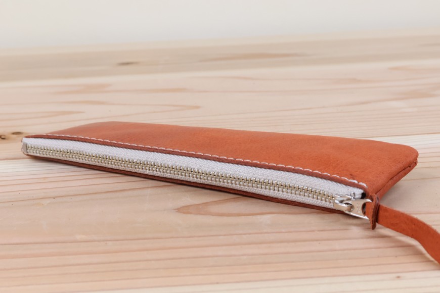 ペンケース オレンジ [アトリエSASSA 富山県 朝日町 34310051]