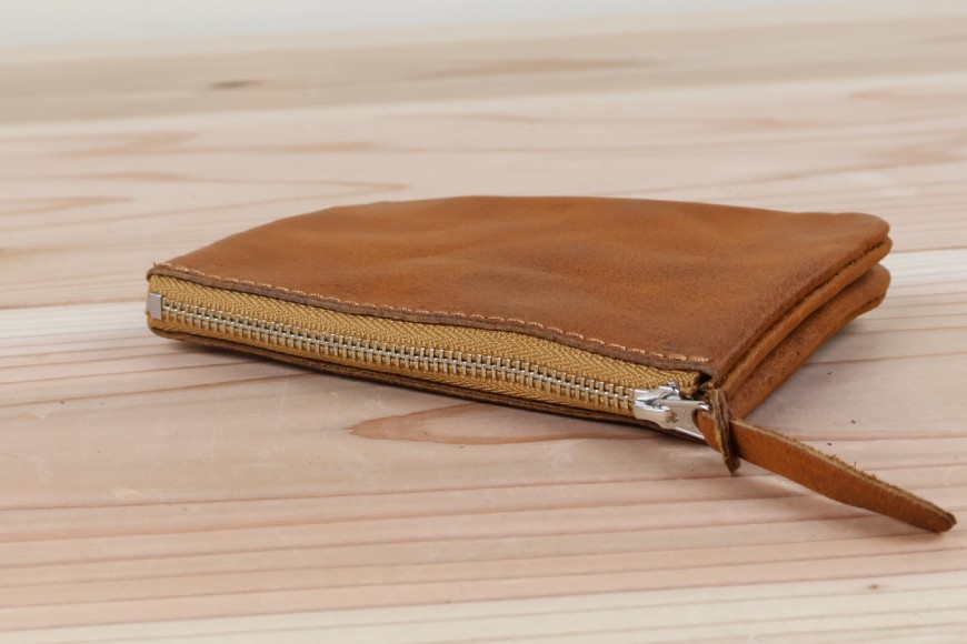 おさいふポーチ ヌメベージュ [アトリエSASSA 富山県 朝日町 34310066]