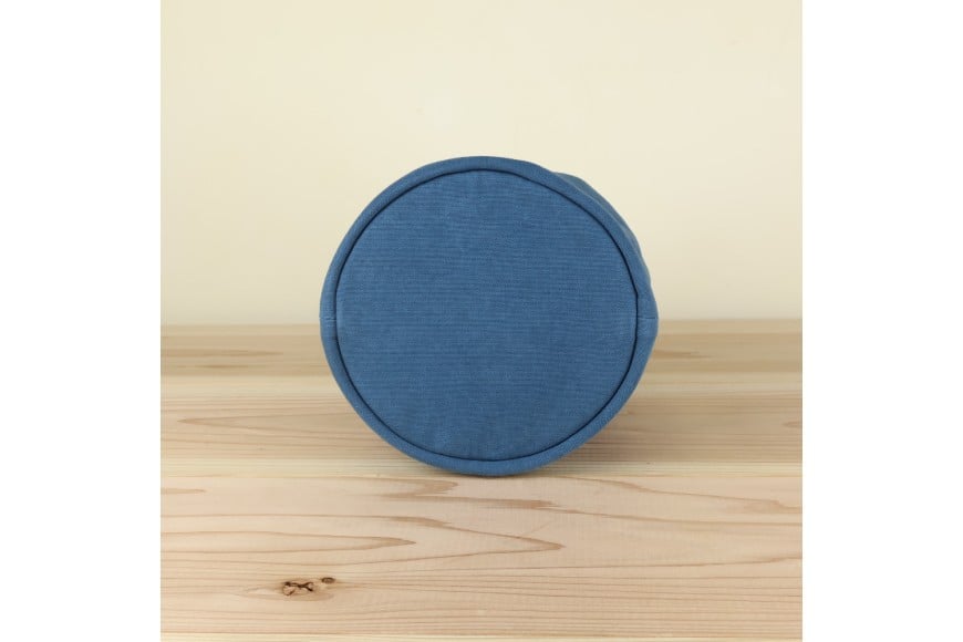 丸底の巾着バッグ　L　ブルー / アトリエSASSA / 富山県 朝日町 [34310187]