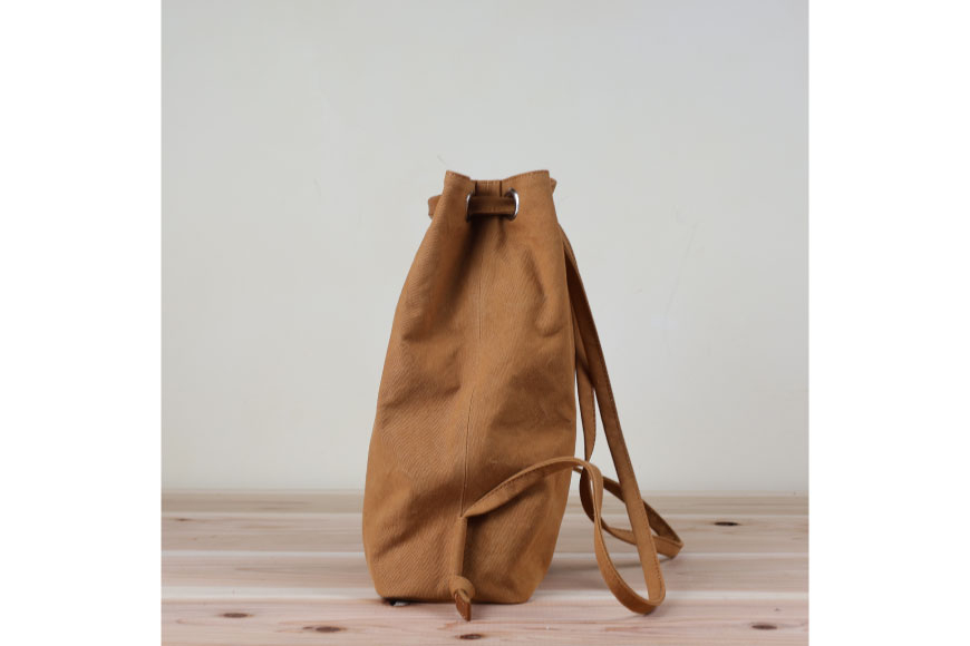 リュック キャメル [アトリエSASSA 富山県 朝日町 34310398-cm] リュックサック 大容量 帆布 革 おしゃれ 手作り シンプル レザー
