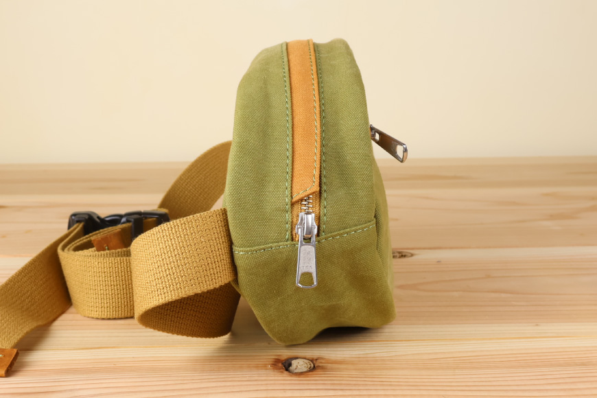 ボディバッグ エッグ [アトリエSASSA 富山県 朝日町 34310572-lk×cm] ボディバッグ 鞄 かばん カバン 帆布 革 おしゃれ 手作り シンプル レザー