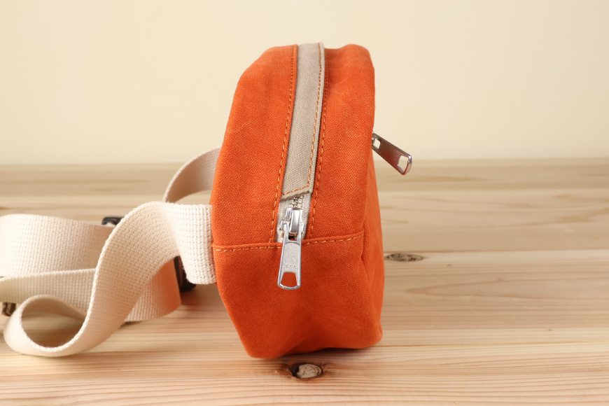 ボディバッグ エッグ [アトリエSASSA 富山県 朝日町 34310572-or×gb] ボディバッグ 鞄 かばん カバン 帆布 革 おしゃれ 手作り シンプル レザー