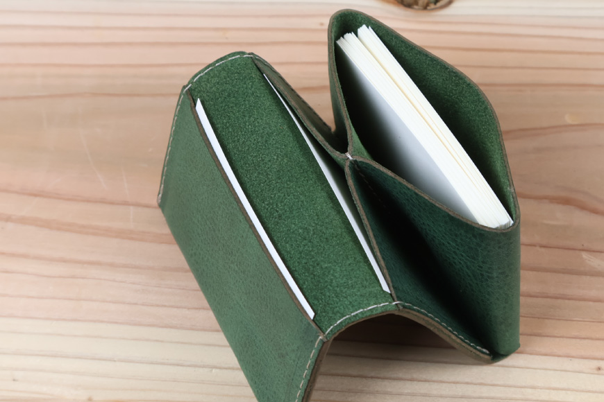 名刺入れ [アトリエSASSA 富山県 朝日町 34310573-gr] 名刺 めいし 名刺入 カードケース 革 牛革 国産 レザー手作り カードホルダー シンプル