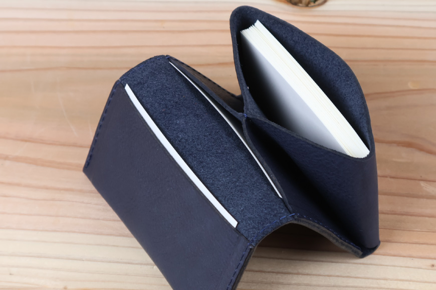 名刺入れ [アトリエSASSA 富山県 朝日町 34310573-nv] 名刺 めいし 名刺入 カードケース 革 牛革 国産 レザー手作り カードホルダー シンプル