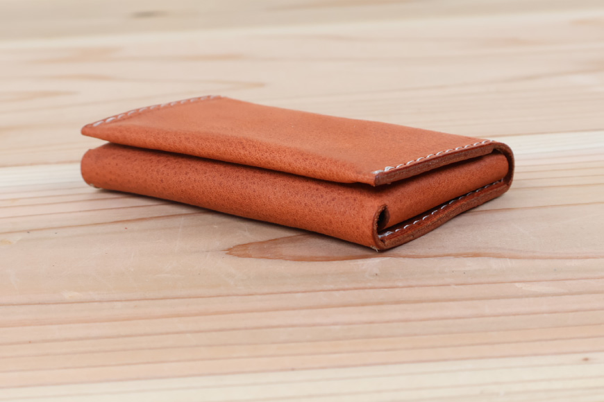 名刺入れ [アトリエSASSA 富山県 朝日町 34310573-or] 名刺 めいし 名刺入 カードケース 革 牛革 国産 レザー手作り カードホルダー シンプル