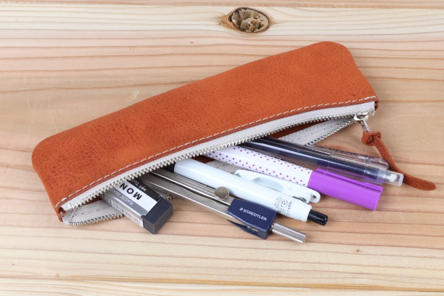 ペンケース オレンジ [アトリエSASSA 富山県 朝日町 34310051]