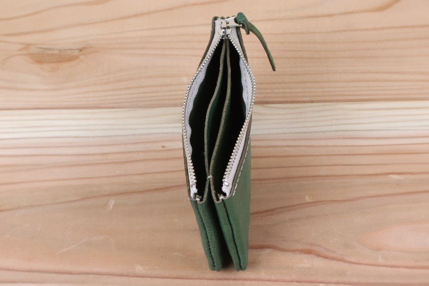 おさいふポーチ グリーン [アトリエSASSA 富山県 朝日町 34310063]