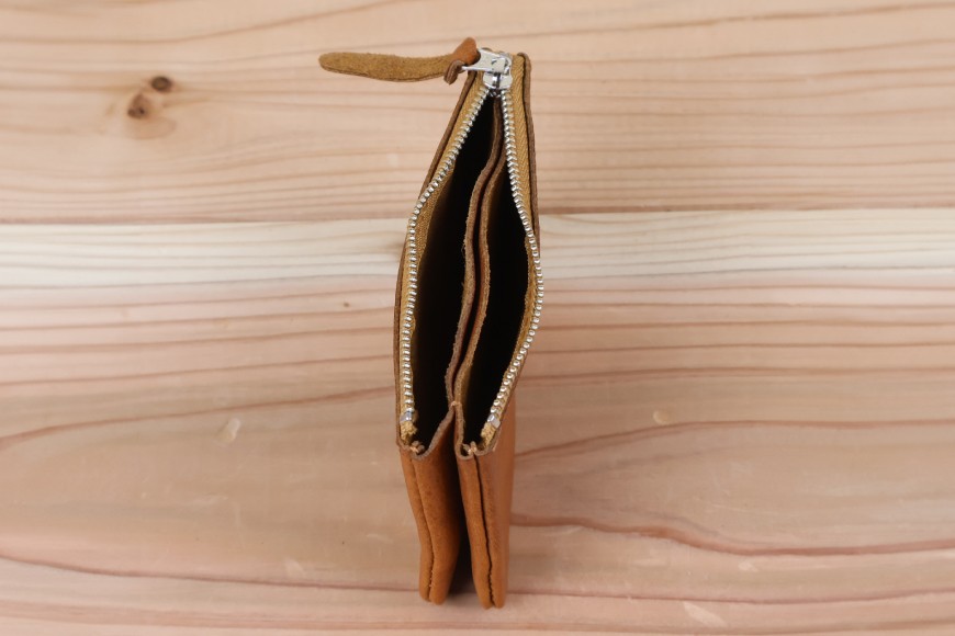 おさいふポーチ ヌメベージュ [アトリエSASSA 富山県 朝日町 34310066]