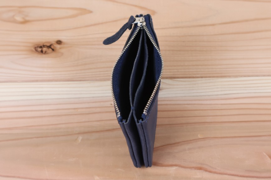 おさいふポーチ ネイビー [アトリエSASSA 富山県 朝日町 34310067]